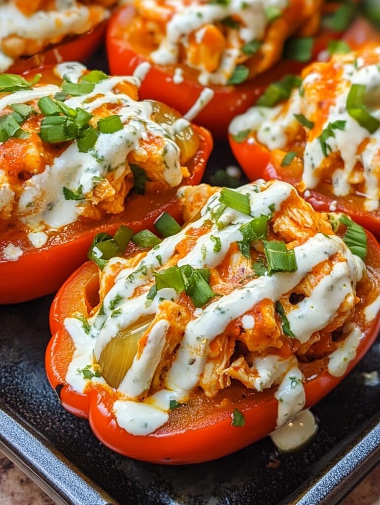 Buffalo Chicken Stuffed Peppers