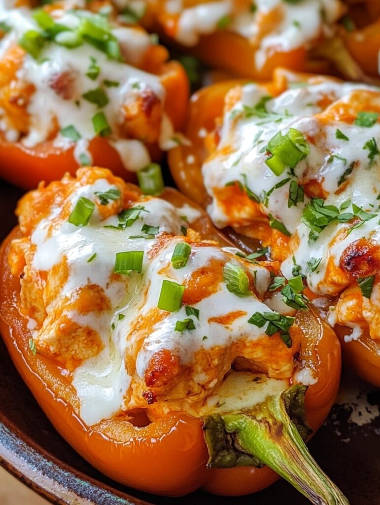 Buffalo Chicken Stuffed Peppers