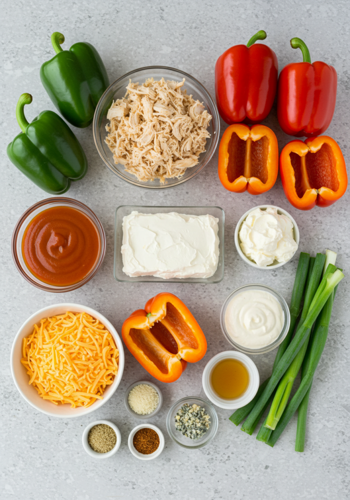 Buffalo Chicken Stuffed Peppers Ingrediants