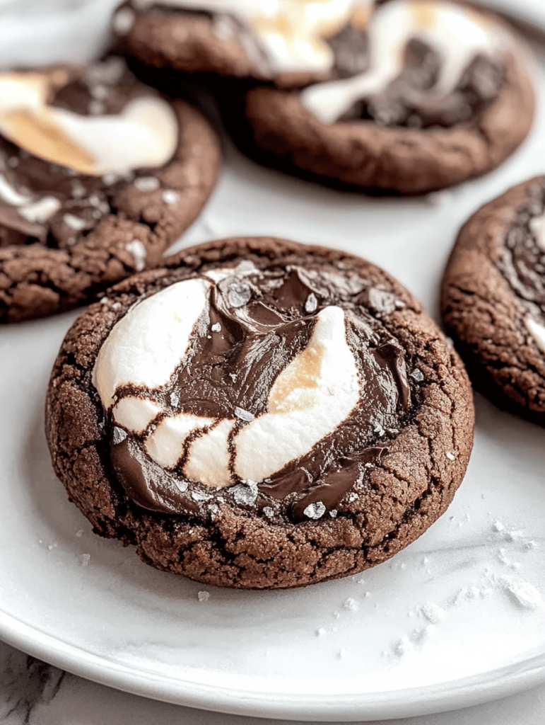 Chocolate Marshmallow Swirl Cookies