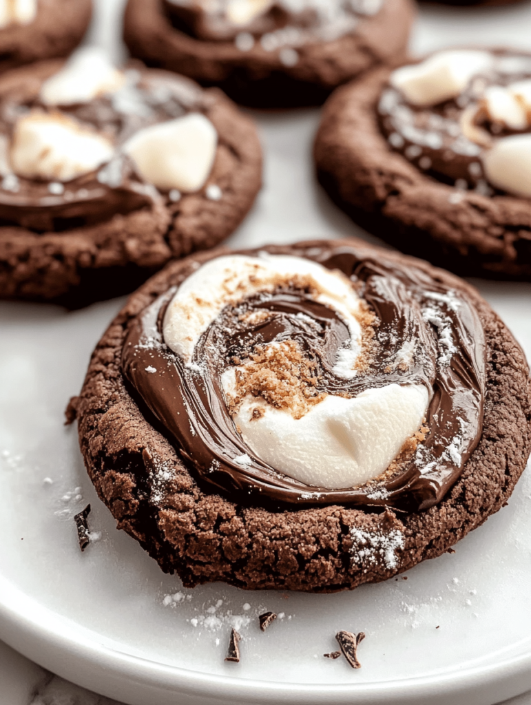 Chocolate Marshmallow Swirl Cookies