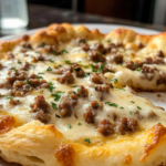 Biscuits and Sausage Gravy Breakfast Pizza