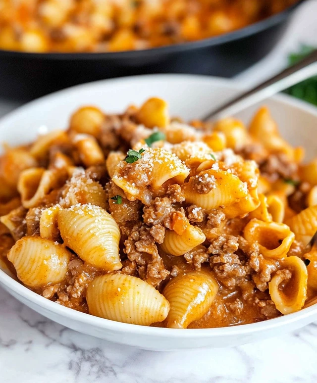 Creamy Beef and Shells