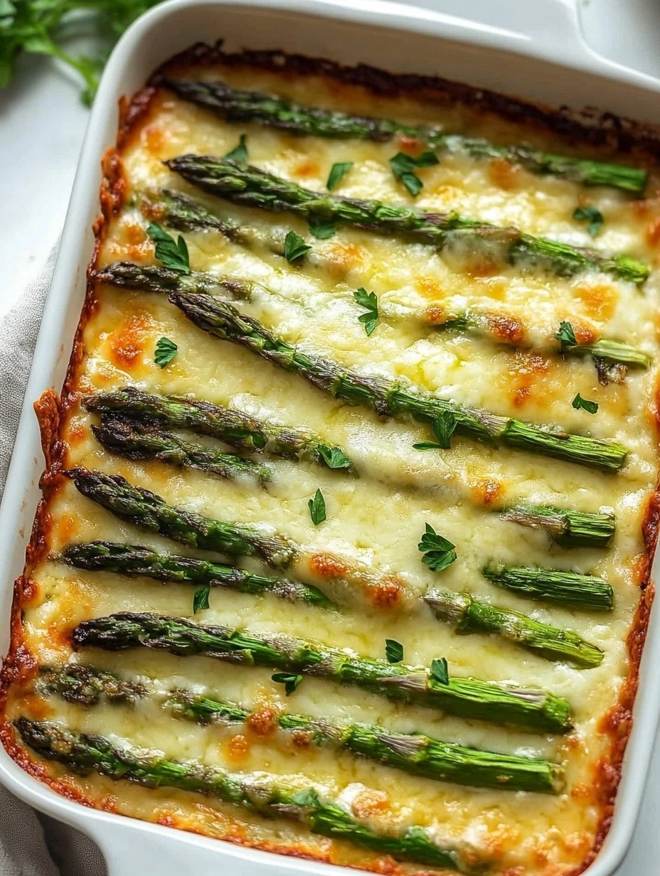 Cheesy Baked Asparagus - Keyword: Asparagus