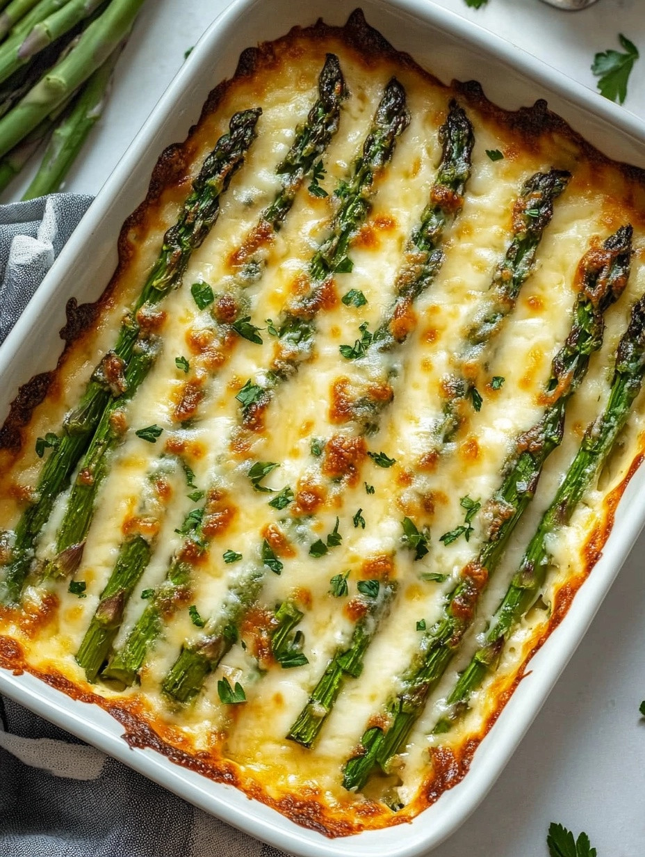 Cheesy Baked Asparagus - Keyword: Asparagus