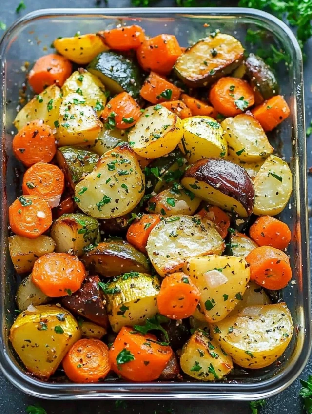 Savory Garlic Herb Roasted Veggies