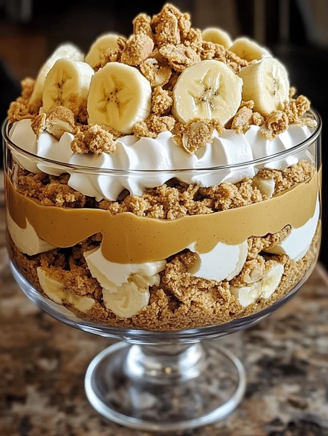 peanut butter banana trifle: delicious