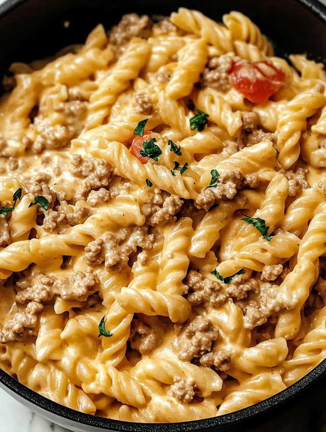 Creamy Ground Beef Pasta Stovetop