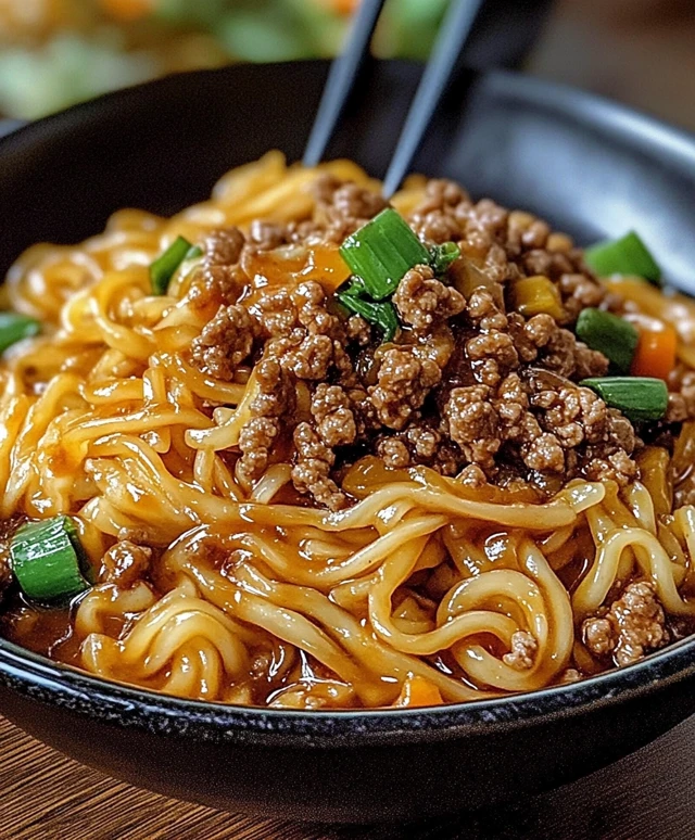 Mongolian Ground Beef Noodles