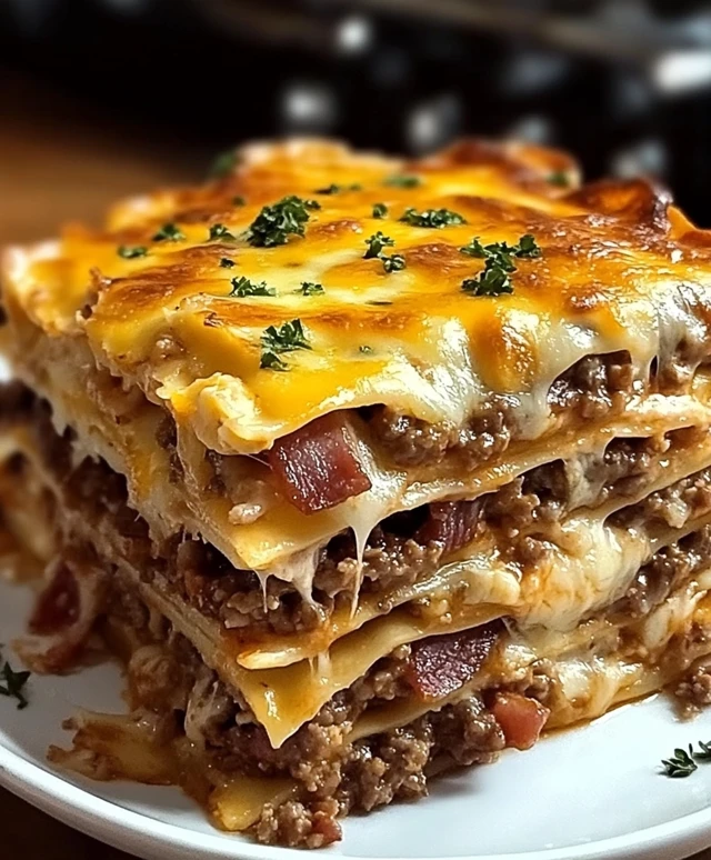 Parmesan Garlic Bacon Lasagna
