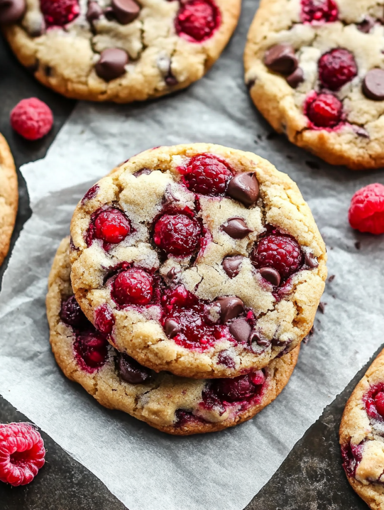 Raspberry and Chocolate Chip Cookies