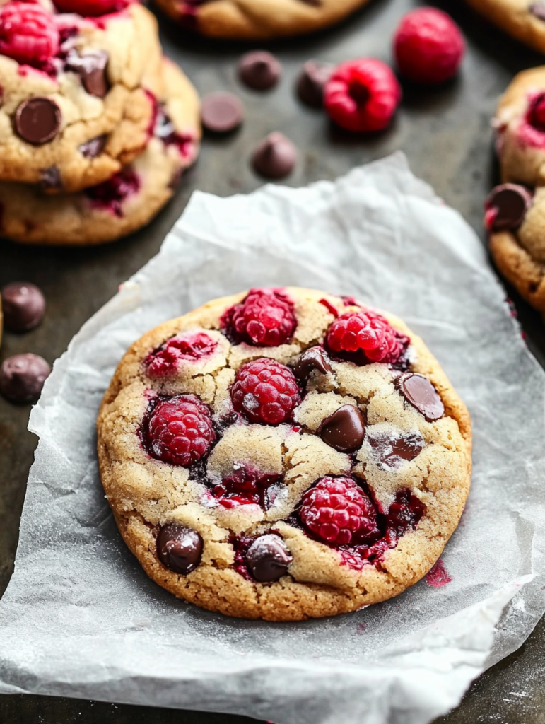 Raspberry and Chocolate Chip Cookies