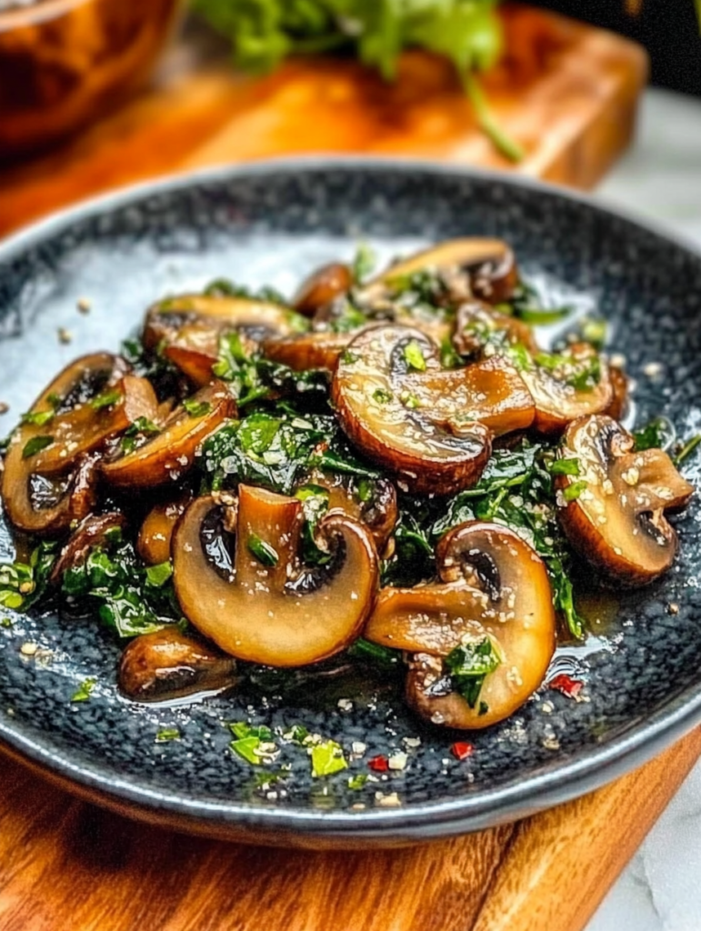 Easy Sauteed Mushrooms with Spinach