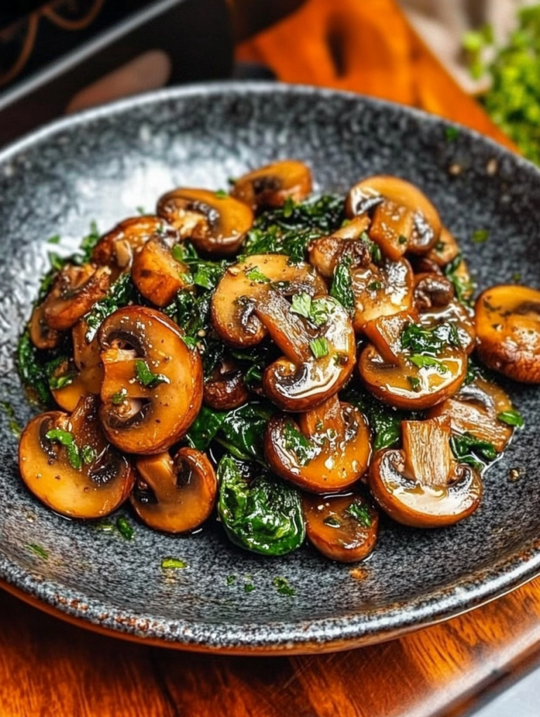 Easy Sauteed Mushrooms with Spinach