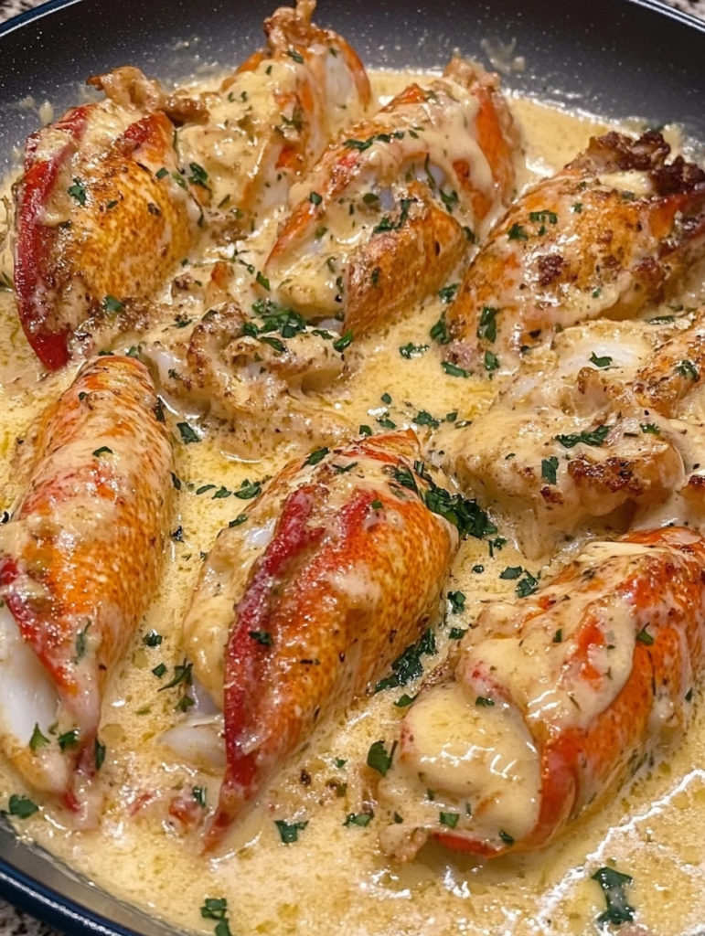 Garlic Parmesan Alfredo Lobster Tails