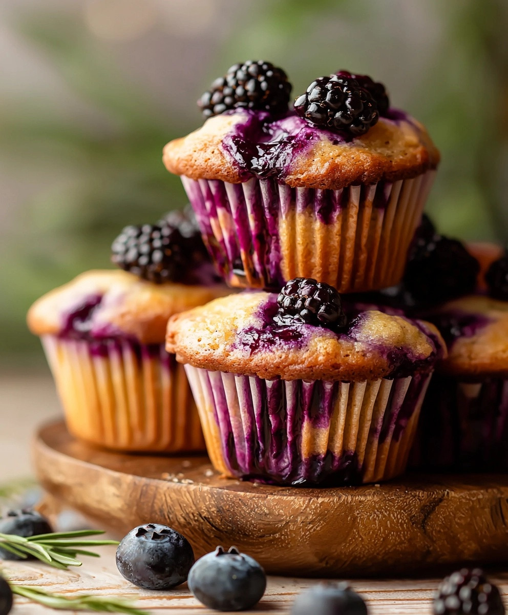 Blueberry Blackberry Jam Muffins