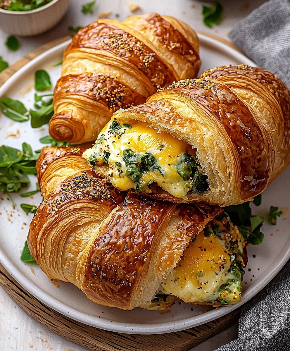 Cheesy Breakfast Croissant Sandwich