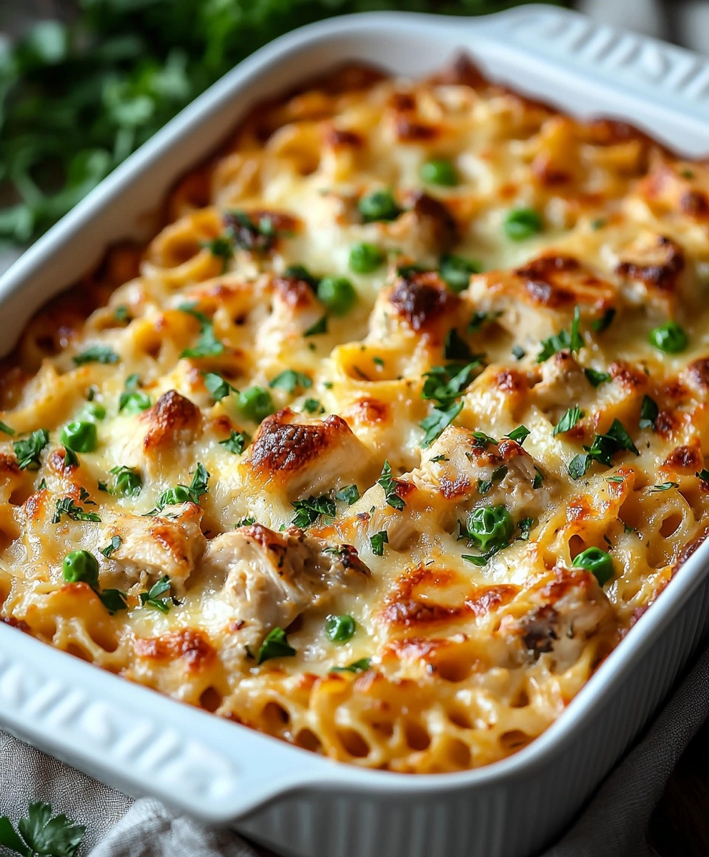 Chicken Tetrazzini Pasta Bake