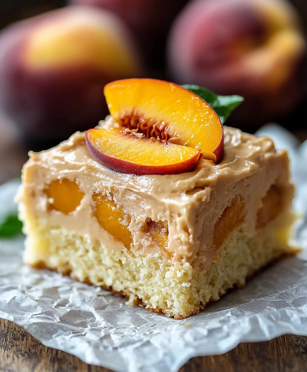 Peach Cake Brown Sugar Frosting