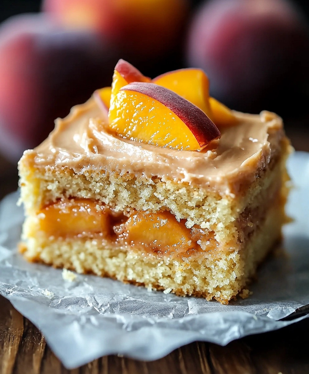 Peach Cake Brown Sugar Frosting