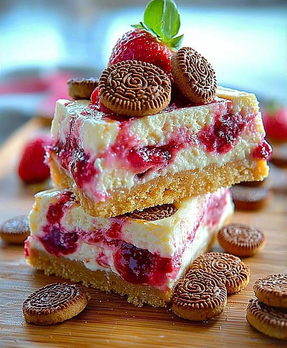 Golden Oreo Strawberry Cheesecake