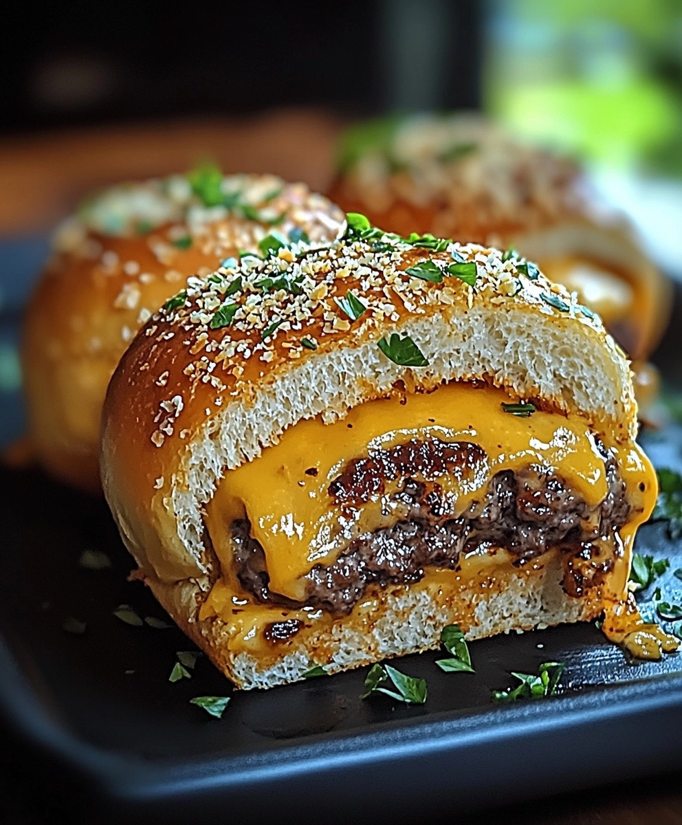 Garlic Parmesan Cheeseburger Bombs