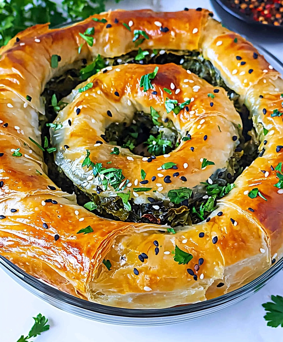 Flaky Spanakopita Spiral