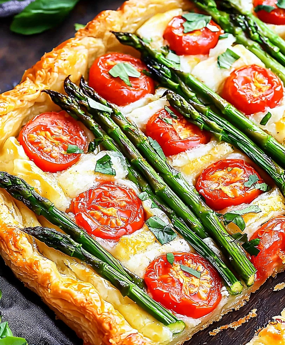 Tomato Asparagus Puff Pastry Tart