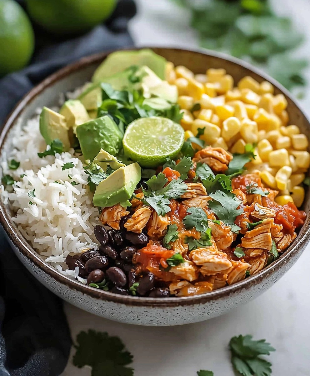 slow cooker chicken burrito bowl