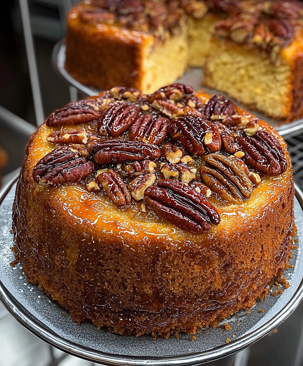 Upside Down Pecan Cake