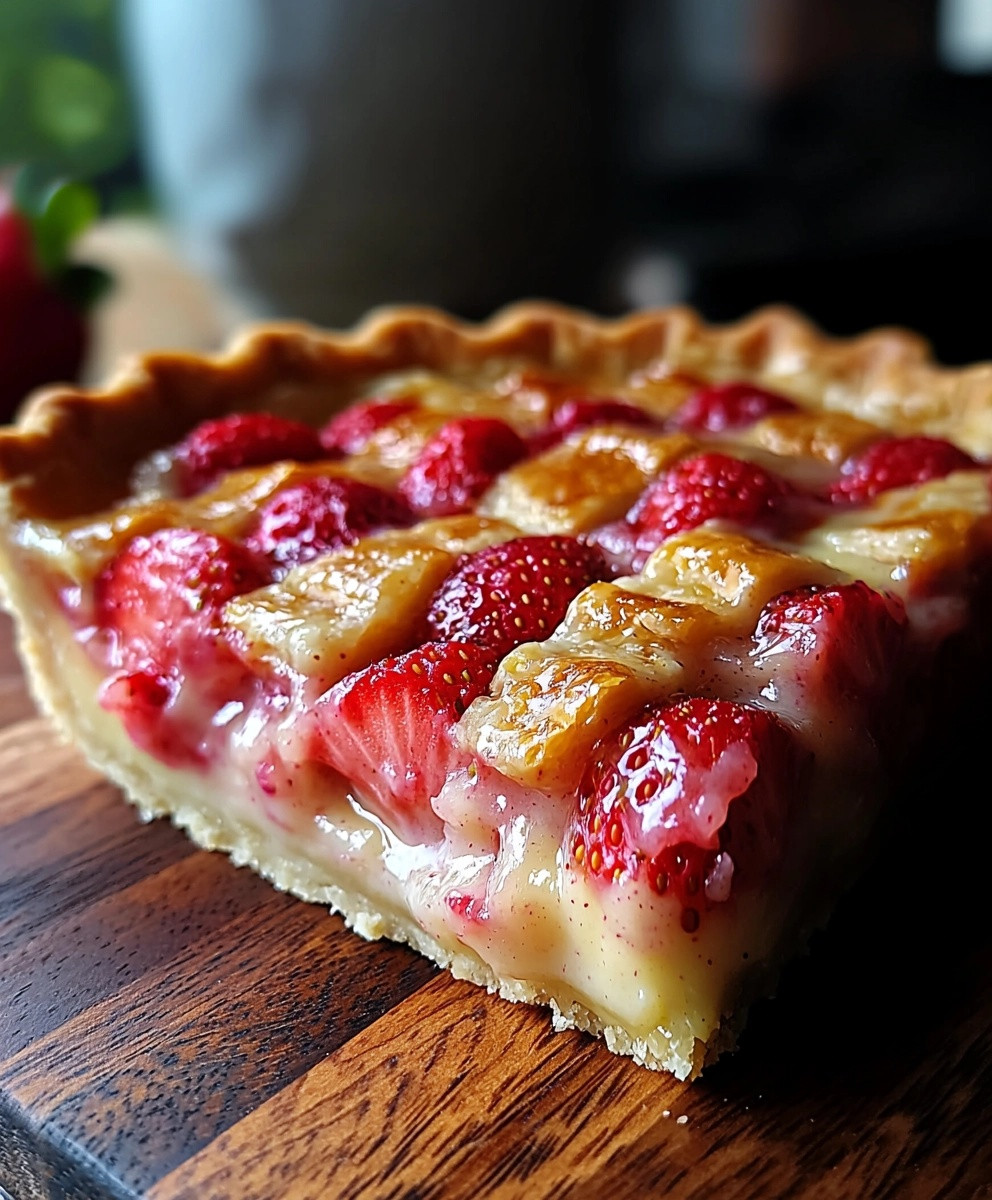 Strawberry Rhubarb Custard Pie