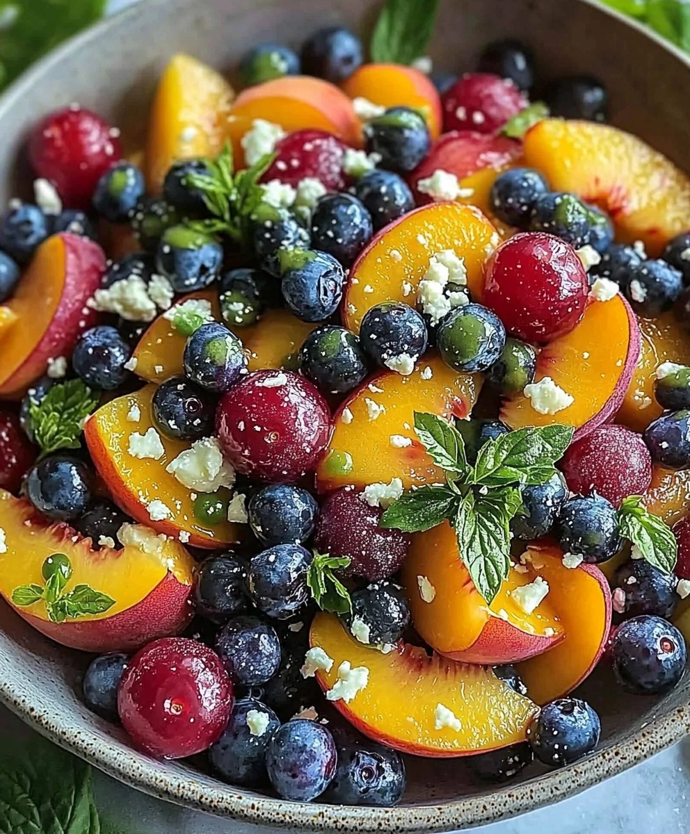 Blueberry Peach Feta Salad