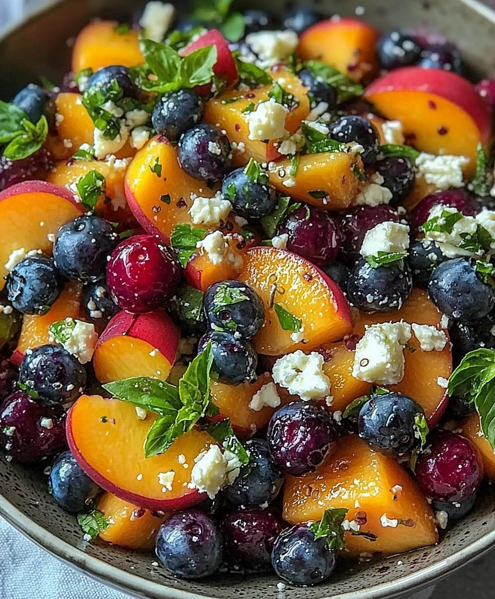 Blueberry Peach Feta Salad