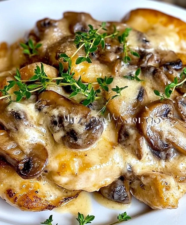Mushroom Asiago Chicken Dish