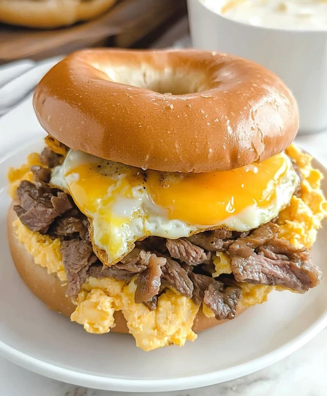 Copycat Steak Egg Cheese Bagel