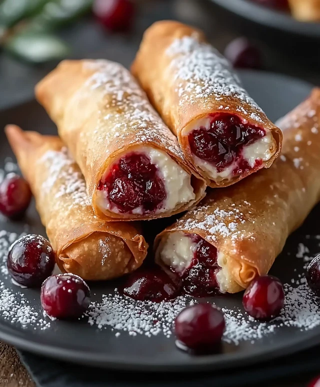 Cherry Cheesecake Egg Rolls