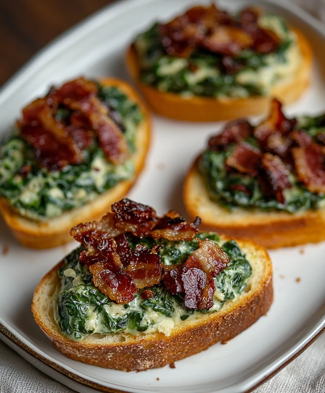 Spinach Dip Crostini