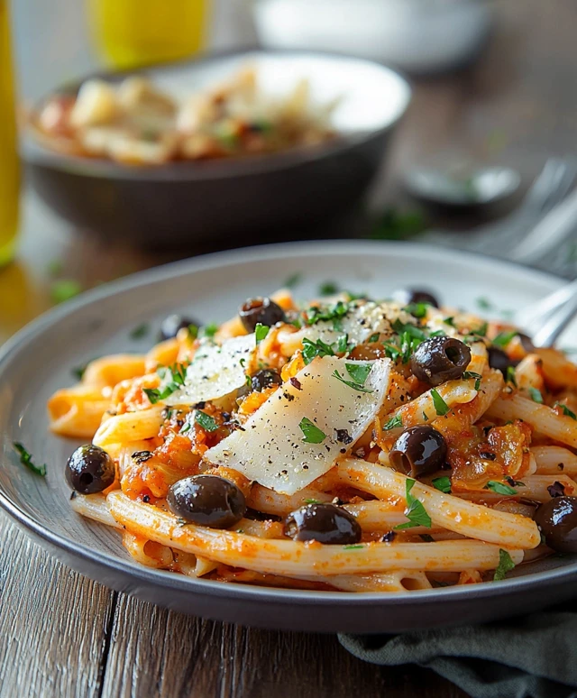 Kimchi Olive Pasta Dish