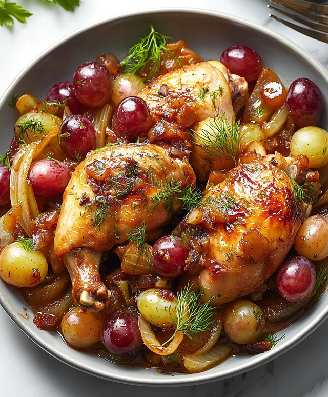 Braised Chicken Legs with Grapes