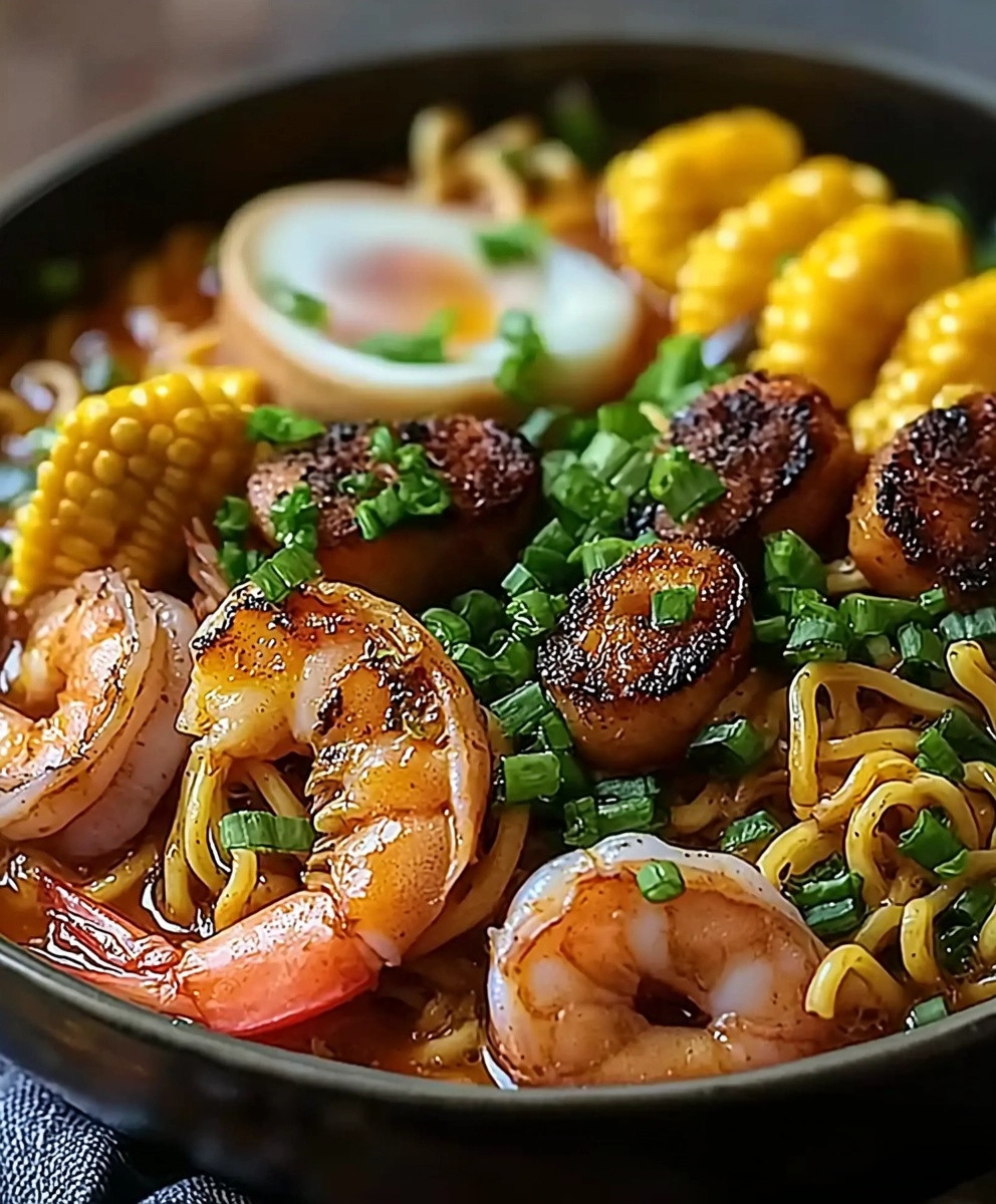 Seafood Boil Ramen Dish
