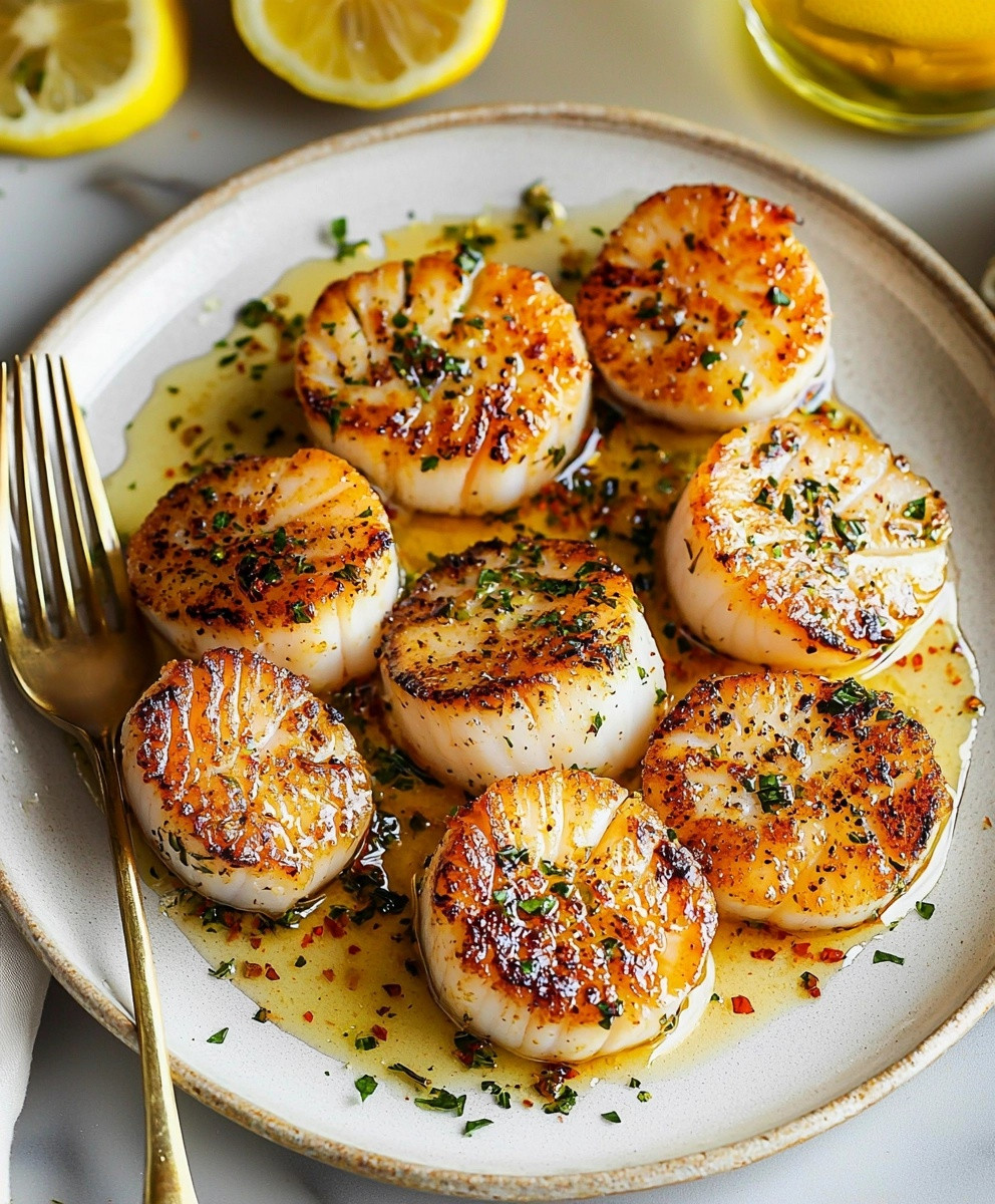 Lemon Butter Scallops Dish