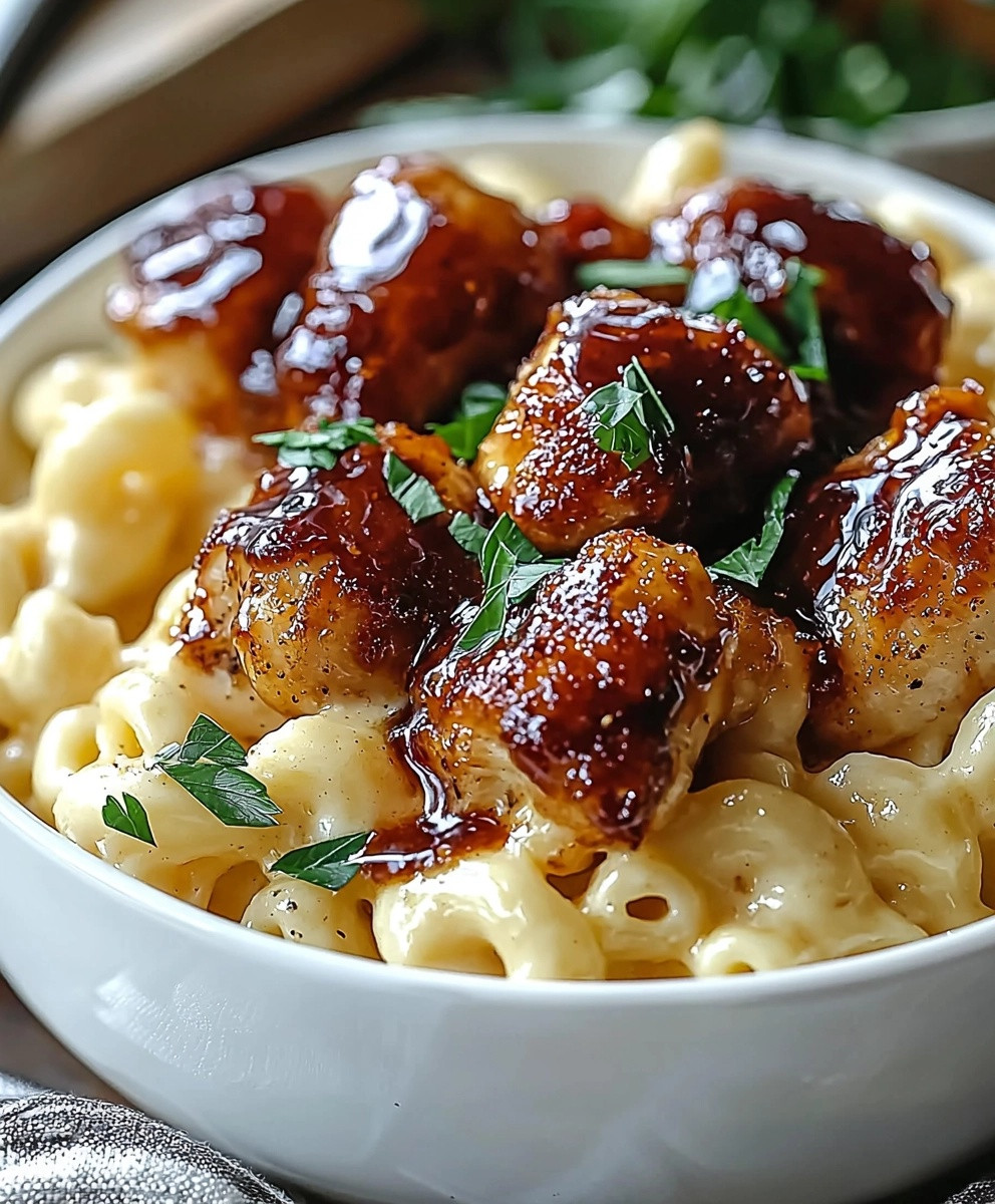 Honey Pepper Chicken Mac Cheese