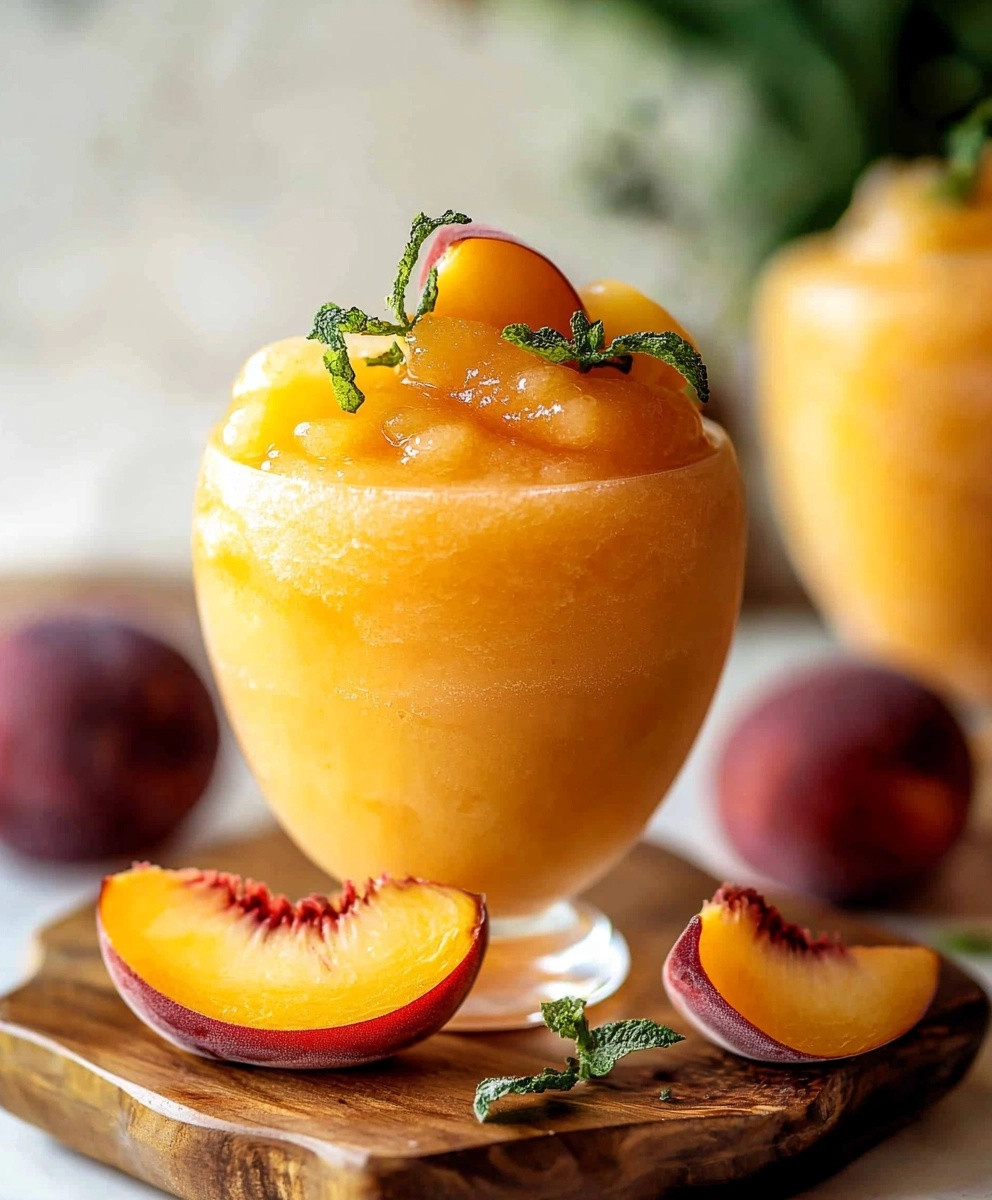 Frozen Peach Slush Drink
