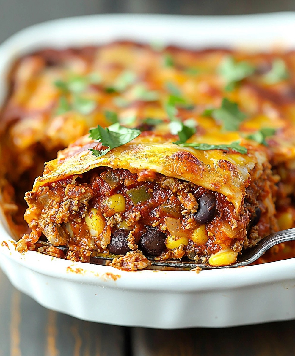 Beef Enchilada Casserole Dish