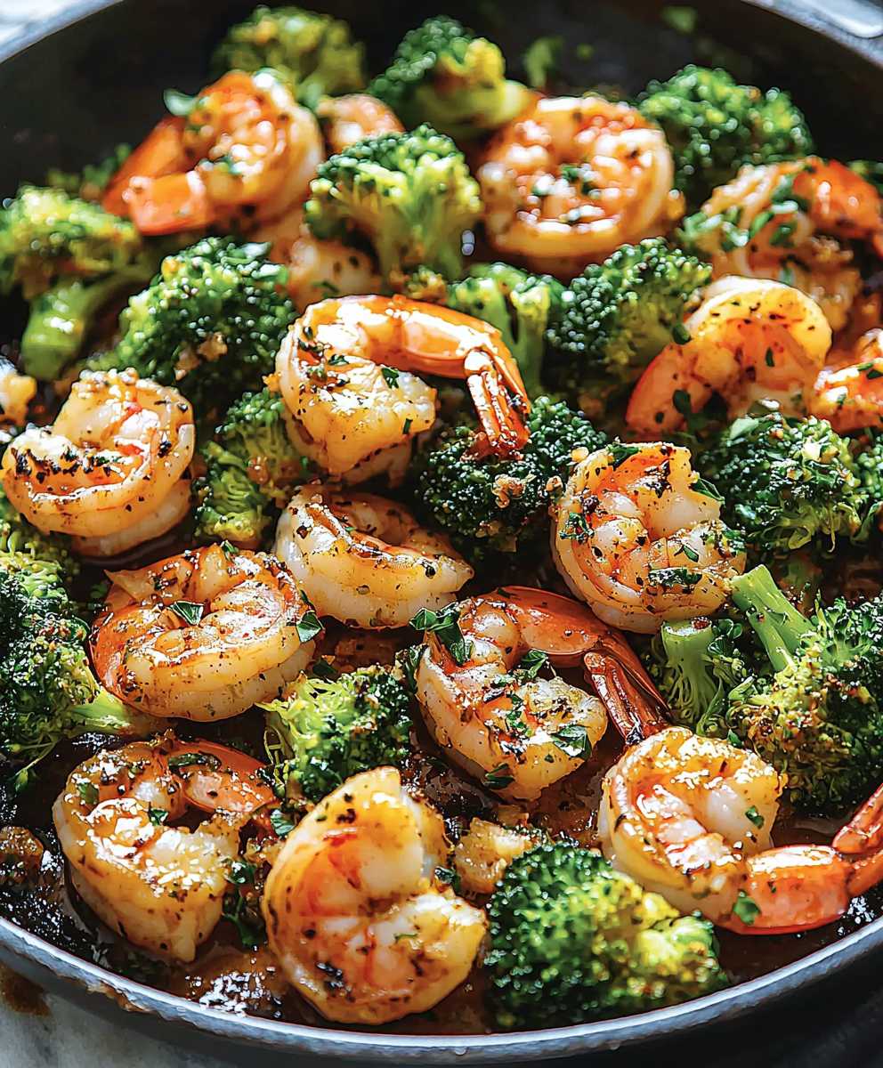 Garlic butter shrimp broccoli