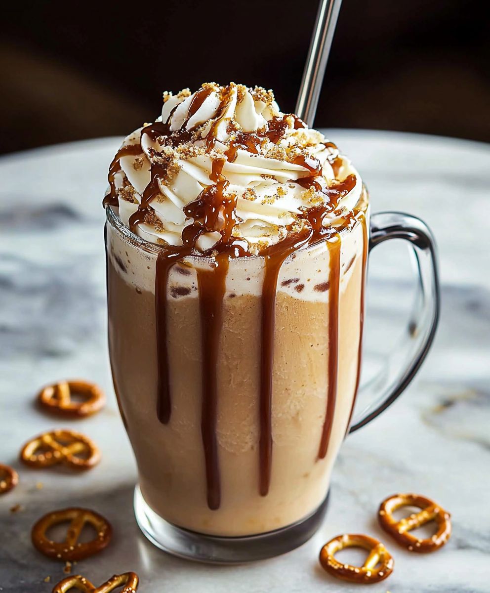 Salted Caramel Pretzel Frappe