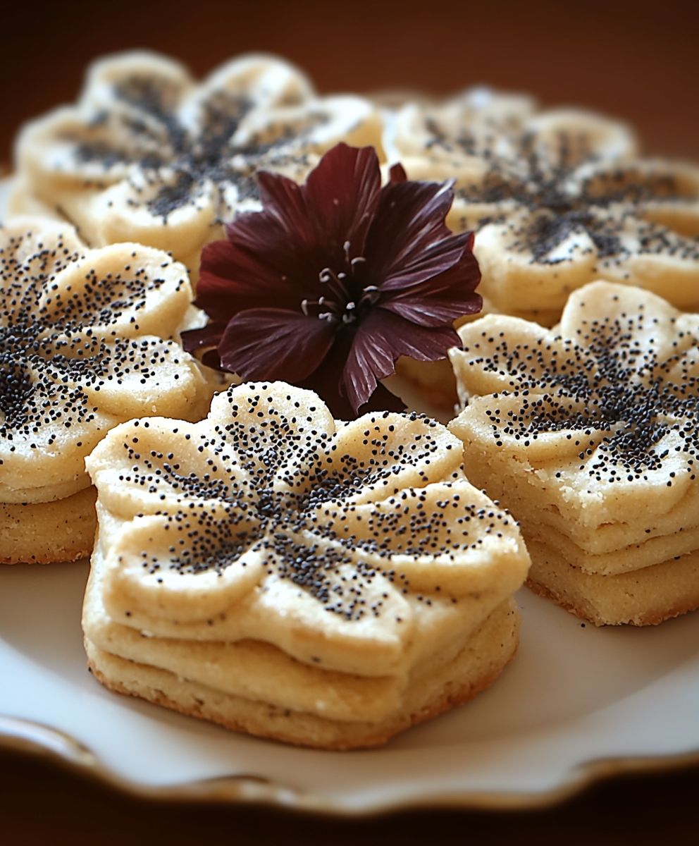 Poppy seed marzipan shortbread