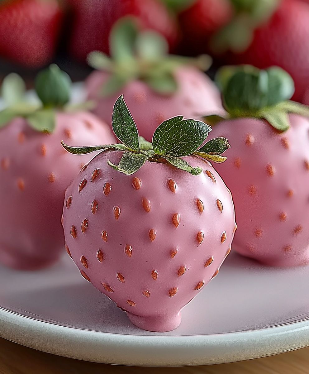 Pink Chocolate Strawberries