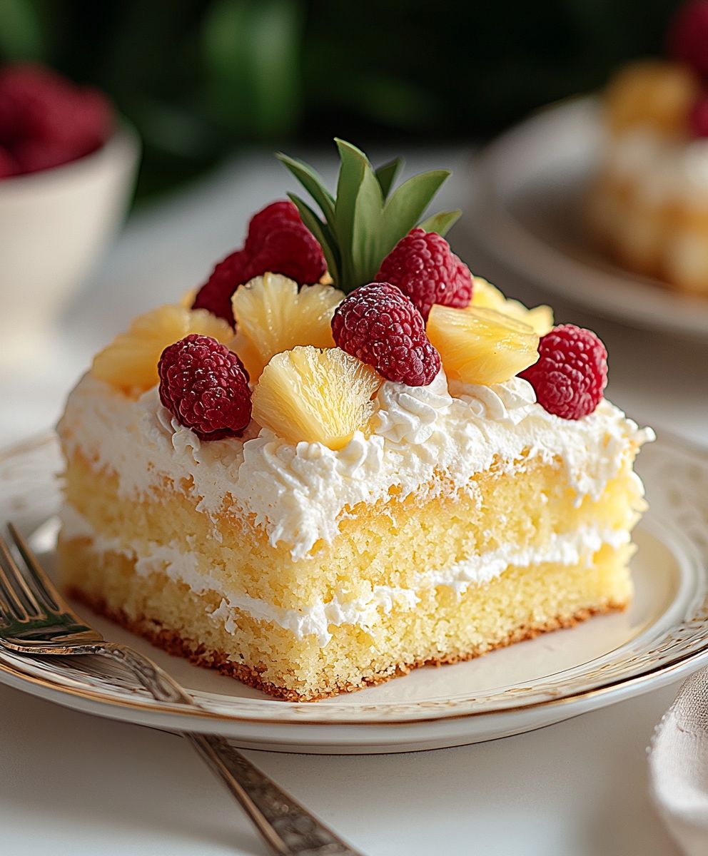 Pineapple angel food cake