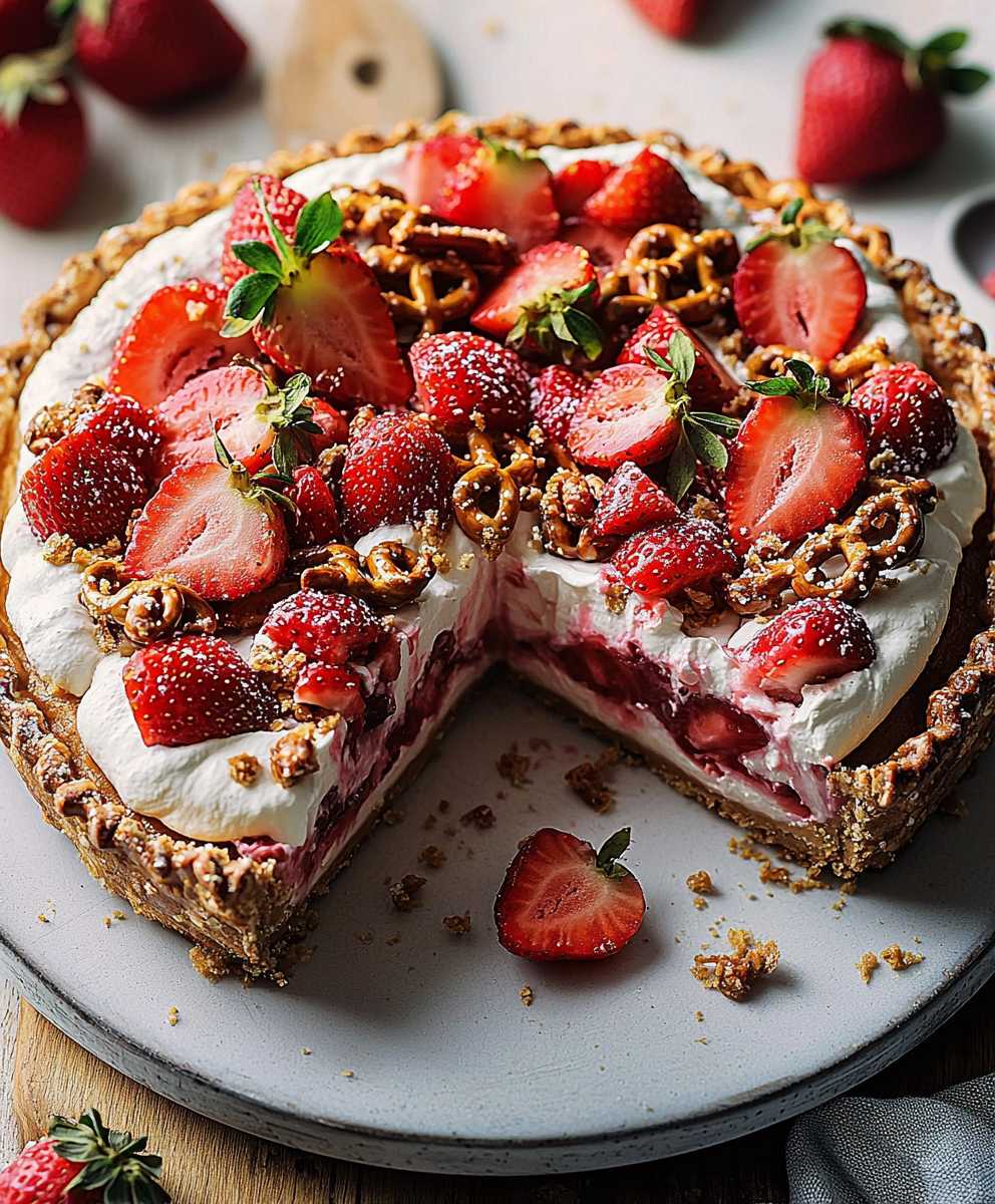 Strawberry Pretzel Pie